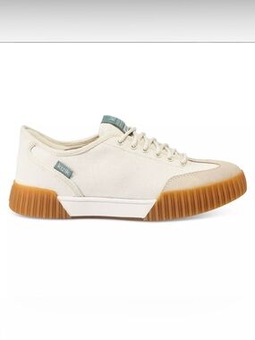 Women’s Kizik Neutral Cream Canvas Low-Top Sneakers with Gum Sole
